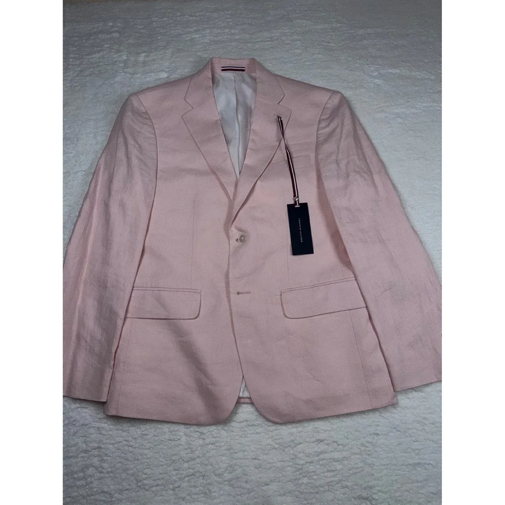 Tommy Hilfiger Men's 38S Linen Sport Coat Light Pink Conrad Blazer NWT $295